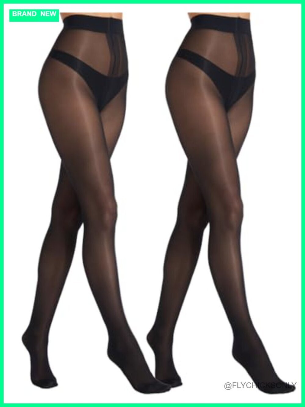20 Denier Sheer Tights, High Waist, T-Crotch, Reinforced Toes, 2 Pairs, Ultra
